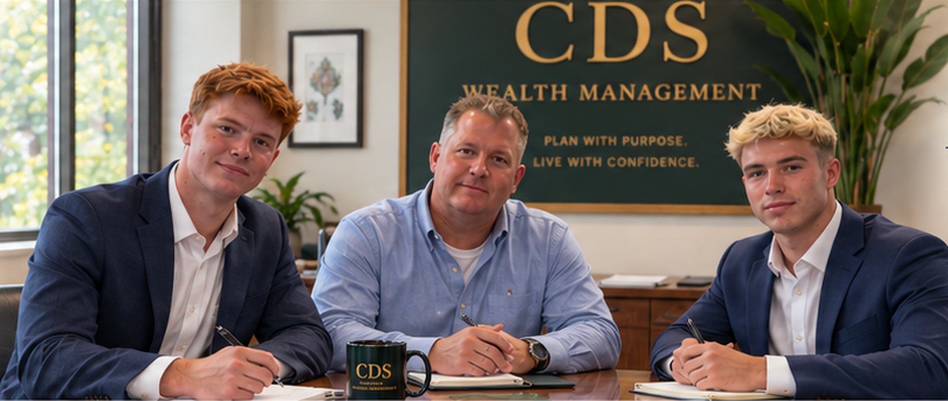 The CDS Wealth Management team seated together in their office